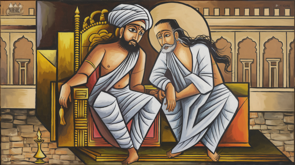 Sage Shukadeva Goswami and King Parikshit